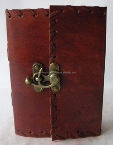 Cuaderno con cubierta de cuero Vintage hecho a mano al por mayor puntada lateral con cerradura gran oferta Tapa dura estilo antiguo a la moda - Product Image 3