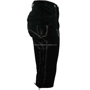 Pantalon en cuir véritable pour hommes, vêtement oktoberdex sans marque, longueur aux genoux, style bohésen, vêtement allemand - Product Image 2