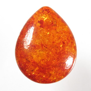 Cabochon de poire en ambre BALTIQUE de taille ovale orange naturel AAA, pierre précieuse pressée avec taille personnalisée pour bijoux - Product Image 4