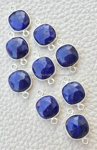 ตัวเชื่อมต่อชาร์มเงินแท้ชุบทองประดับพลอยสีไพลินย้อมสีเคลือบโรเดียมสำหรับงานปาร์ตี้ - Product Image 2