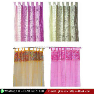 Organza <b>Fabric</b> Embroidered Window Curtain - Product Image 1