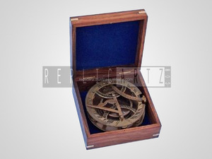 Nautical <b>Antique</b> Brass Sundial <b>Compass</b> with Rosewood Box Vintage Navigation <b>Compass</b> for Camping Hiking Travel Gift for Dad Son - Product Image 3