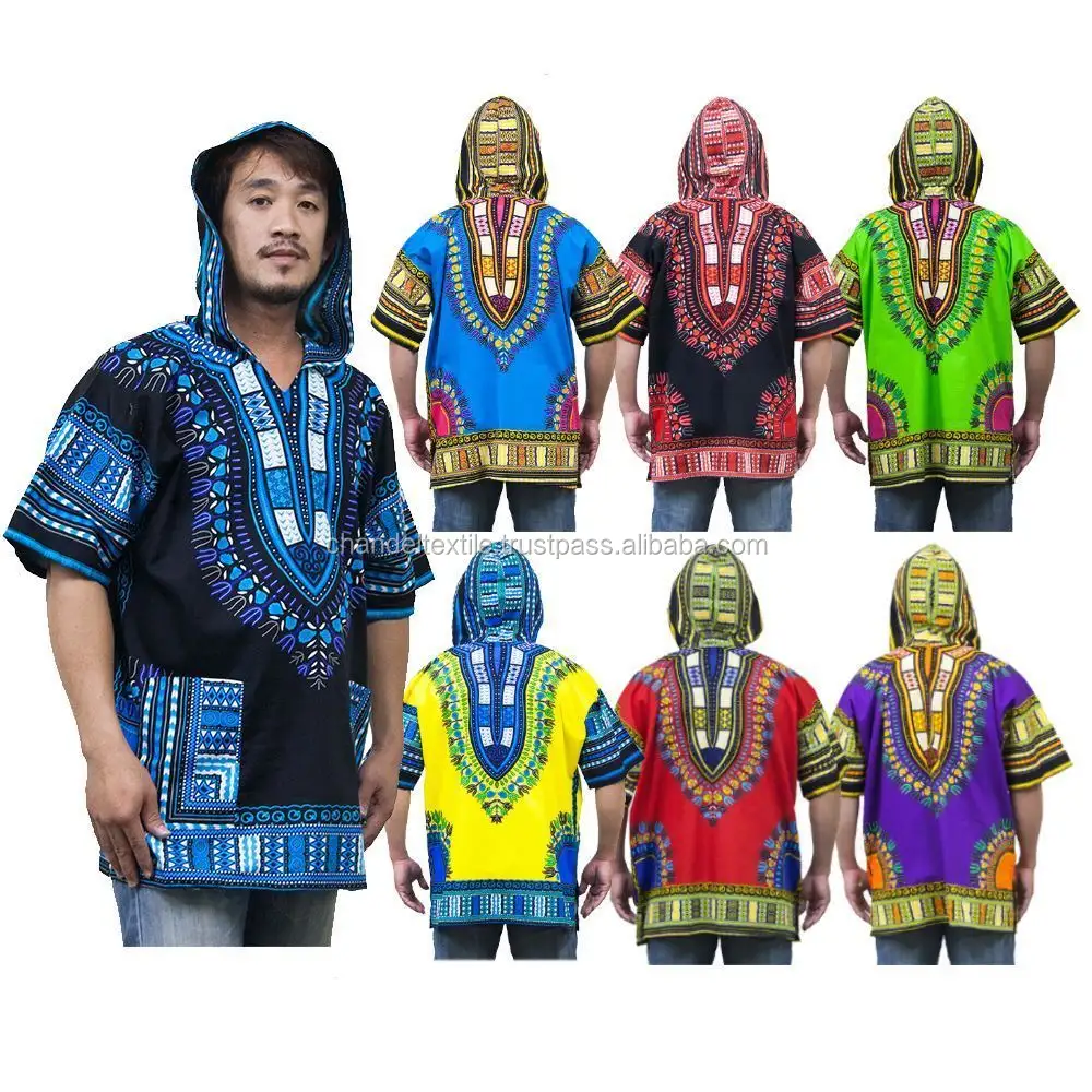 Lofbaz chemise africaine traditionnelle unisexe Dashiki à capuche Etnic chemise haut africain chemise mexicaine S M L XL XXL taille d'impulsion Dashiki