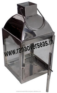 Linternas de vela de acero inoxidable chapadas en plata con vidrio templado para decoración interior y exterior - Product Image 2