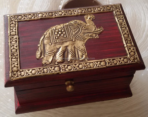 Antique <b>Wooden</b> <b>Gift</b> & Decorative Box Fitted with Polished Brass Unique Home Decor - Product Image 1