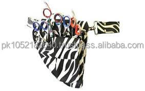 Nouveau cuir PU. Kits de pochette imprimés en coton personnalisés sacs logo gratuit étui de ciseaux à cheveux imprimé zèbre noir blanc. - Product Image 5