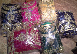 Vestidos de algodón y georgette para fiesta nupcial, trajes de césped paquistaníes, pataila punjabi - Product Image 4