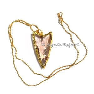 Collier de pointes de flèche Aqua Light Heart Cut Collier de pointes de flèche de créateur Artisanat en pierre semi-précieuse - Product Image 4