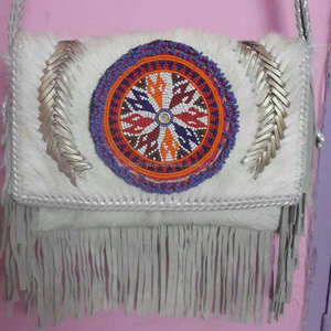 Exclusif Banjara Ethnic Vintage Pochette en cuir Sac à main perlé à la main pour femme avec motif d'enveloppe de bonbons Utilisation quotidienne - Product Image 1
