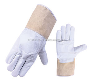Soldadores TIG de grano de cabra de primera calidad, guantes de puño de lona, guantes industriales de cuero resistentes al calor para protección de manos - Product Image 1