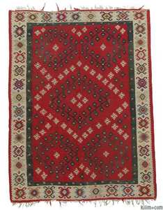 Chenille-alfombra de diseño Kilim, TR1093 - Product Image 1