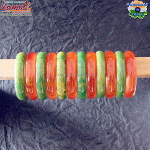 หินอ่อนสีเขียวที่ทำด้วยมืออะคริลิเรซิ่นกำไลข้อมือสร้อยข้อมือเครื่องประดับขายส่ง - Product Image 2