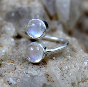 แหวนวินเทจสีเงินสเตอร์ลิง925ใส่ได้ทั้งชายและหญิงพลอยไข่มุกสีรุ้งธรรมชาติสำหรับงานแต่งงานงานปาร์ตี้ - Product Image 6