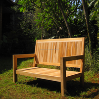 Banco de asiento profundo para exteriores, mesa de madera maciza de teca, por fabricante de muebles de indonesia