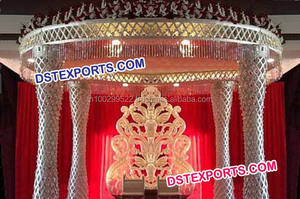 Panel de fondo de cuero para boda, telón con cristal, elegante escenario de boda asiática con paneles de fondo - Product Image 2