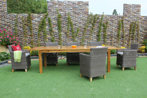 Juego de comedor de mimbre sintético moderno, muebles de patio de tela de PVC para jardín y marco de aluminio al aire libre para hoteles y villas - Product Image 3