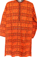 Chemise Kurta longue décontractée en gaze avec imprimé Om, symbole hindou Om Hare Rama Hare Krishna, robe pour homme, t-shirt ethnique Kurta