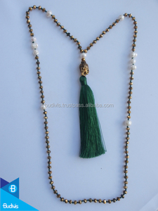 2020 unisexe classique religieux diamant chaîne fiançailles cadeau fêtes collier longue perlée gland perle cristal or mode - Product Image 6