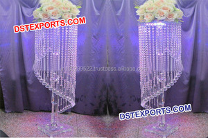 Boda de cristal de los pilares con flor decoración de la boda pasillo de pilares para la boda pasarela zona - Product Image 2