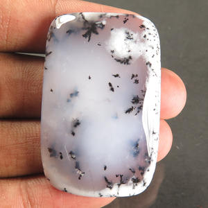 Pierre précieuse en agate dendritique naturelle à 100%, cabochon - Product Image 5