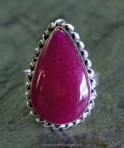 Bague en rubis pour femme, style vintage, pierre précieuse taille poire, argent sterling 925, cadeau de fiançailles, de mariage ou d'anniversaire - Product Image 3