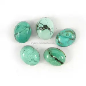 5 Stuks Tibetaans Turquoise 9.0 Cts Ovale Cabochon 7X9Mm Losse Edelsteen Ig4106