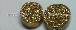 Natural 10*12mm plano ovalado color dorado Druzy ovalado piedra preciosa suelta - Product Image 2