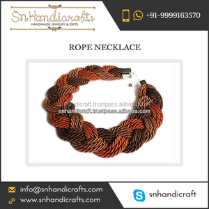 Trendy Children's Chocolate Brown Silk Satin Nautical <b>Rope</b> Necklace for Anniversary by S N Handicafts - Product Image 1