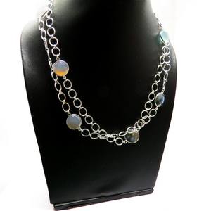 Incroyables colliers en argent Sterling 925 de forme ronde Multi pierre, exportateur et grossiste bijoux en argent uniques - Product Image 6