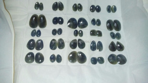 100% Natural Blue Sapphire Cut Slice Pasang