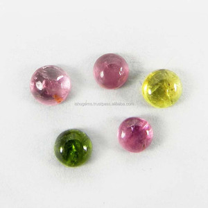 5 piezas de piedras preciosas sueltas de turmalina multicolor natural de 3mm a 5mm cabina redonda 1.5cts IG4256 - Product Image 1
