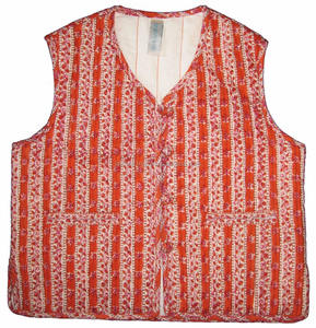 Gilet matelassé sans manches pour femme, imprimé, respirant, réversible, imperméable, écologique, 100% coton, fabriqué à la main en Inde - Product Image 1