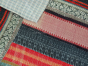 Proveedor de oro indio, oferta, Vintage, Sari Kantha, tiro, Sari, borde, brocado, Kantha, manta, colcha - Product Image 3