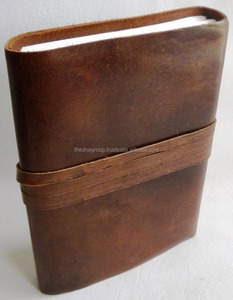 Fermeture de sangle de Journal en cuir souple véritable fait à la main indien grand rabat conception fil à feuilles mobiles couture pour une utilisation de bureau d'affaires - Product Image 3