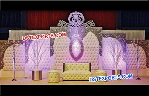 Silla de cuero para boda de aspecto moderno, sillas de cuero con mechones de cristal blanco, silla de boda con mechones de cuero de nuevo diseño para boda - Product Image 5