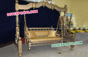 Mehandi เวทีสีดำสีทอง Jhula,ชิงช้างานแต่งงานอินเดียเวที Mehandi Decor Jhula - Product Image 2