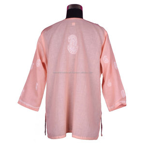 DR171 Tunique indienne en coton Kurti brodée Poulet Taille S, M, L, XL, XXL Western Party Wear Designer Kurtis - Product Image 2