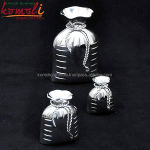 Florero plateado en forma de bolsa de Gunny, para boda, retorno, ideas - Product Image 4