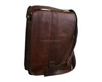 Bolso bandolera de cuero genuino 100%, bolso de hombro unisex, hecho a mano con estilo, color marrón oscuro, archivos de oficina y colegio