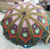 Parasol de jardin/plage vintage de style indien exotique