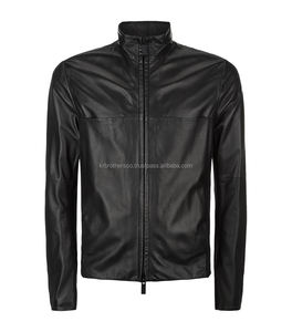Chaqueta de cuero Bluson negra para hombre - Product Image 1