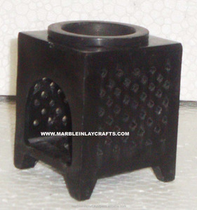 เครื่องเผาน้ำมันหอมระเหยสำหรับตกแต่งบ้านหินสบู่สีดำ - Product Image 1