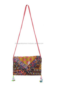 Aheli Indian Traditional Handmade Mirror Thread Embroidered High Quality Customized Colors Women's Evening Clutch Purse - Product Image 4