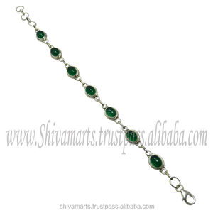 Bracelet en pierre précieuse Onyx vert en argent Sterling 925 massif Vintage nouveau Design breloque pour la fête or Rose grossiste fabricant cadeau - Product Image 3