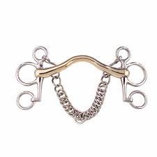 บิตม้า RJ INTERNATIONAL สแตนเลสสตีล พร้อมสายโซ่ที่ปากม้า ประดับทองตรงกลาง - Product Image 6