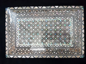 Boîte à bijoux en mosaïque égyptien, modèle RARE pour mère de la perle, bibelot grille rectangulaire - Product Image 3