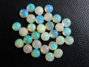 Opal d'Éthiopie naturel en gros, cabochon de qualité supérieure, pierres précieuses en vrac de couleur bleu-vert, toutes couleurs, pierre ronde de 5 mm - Product Image 5