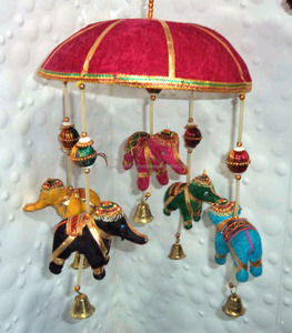 Cadeau Carillons Éléphant Cloche Décoration Fenêtre Porte Valance Suspendue Parsol Mobile Handmade Mobile door Hanging Latkan Tokri Art - Product Image 4