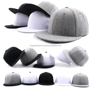 كبير الساخن بيع 2016 هيذر Grey Snapback قبعة لعبة الغولف مع البلاستيك المفاجئة إغلاق