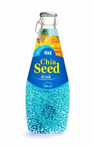 Boisson aux graines de chia aromatisée aux fruits purs 100% 290ml, réfrigérée en bouteille de verre - Product Image 2